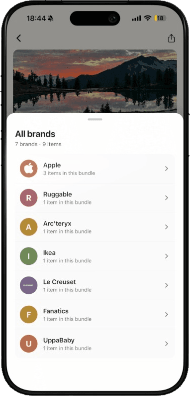 All brands view in Ownly showing the brands across a bundle